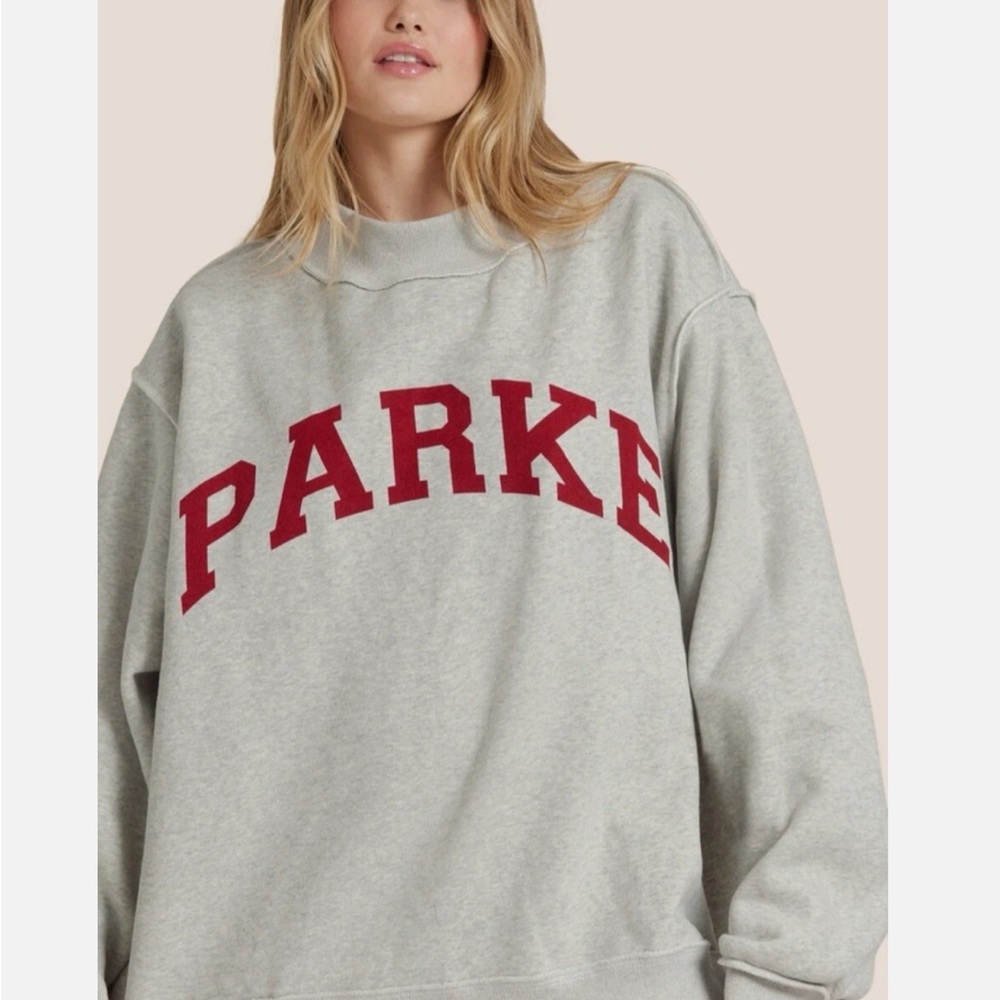 Parke x Set Active Limited Ed Holiday Reversible Grey Mockneck with Red Letter